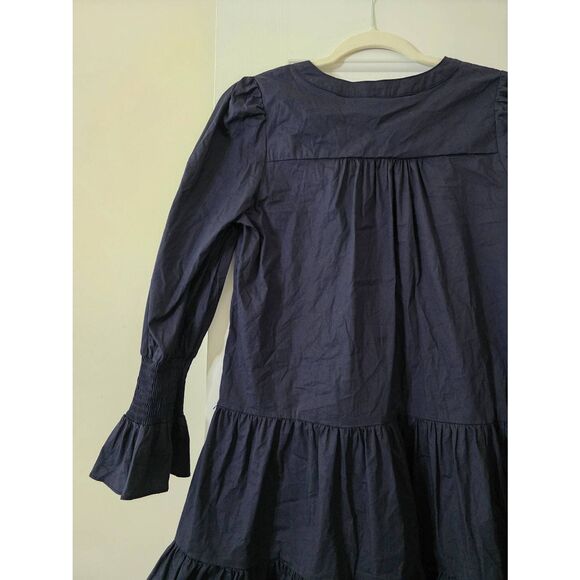 Tuckernuck Pomander Place Navy Cotton Poplin Kenzo Dress XS - Picture 8 of 9